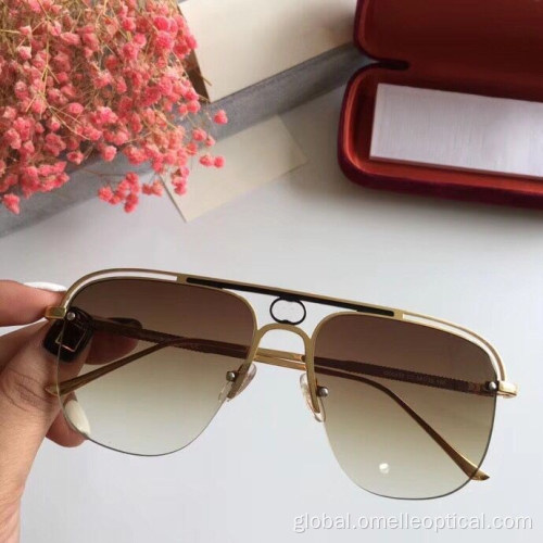 Classic Sunglasses Unisex Square Semi Rimless Sun Glasses Wholesale Manufactory